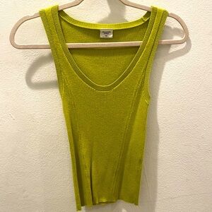 NWOT:  Abercrombie & Fitch Ribbed Knit Sleeveless Sweater Tank Top Lime Green